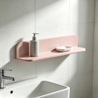 Étagère de salle de bain moderne sur mesure en surface solide, table d'appoint autoportante pour baignoire, support de rangement, banc de douche, accessoire OEM ODM, usine