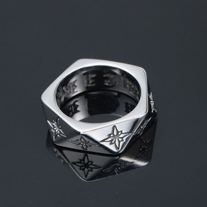 Modern Fashion Rock <b>Titanium</b> Steel Star <b>Ring</b> Unisex Gift Jewelry SA1044 - Product Image 3