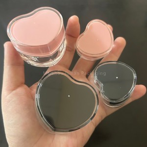 Pot à crème en forme de cœur ISMAN Luxury 5g 10g, rose et noir, en acrylique, pour baume à lèvres, emballage cosmétique, vente en gros, marque privée, professionnel - Product Image 2