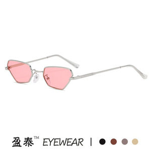 แว่นกันแดดทรงเหลี่ยม Yingtai Eyewear รุ่น Cat Eye กรอบโลหะ เลนส์สีเหลือง ป้องกันรังสียูวี 400 สำหรับทุกเพศ สไตล์สตรีท - Product Image 3
