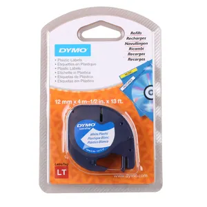 LT 91201 12267 cinta de Cassette Dymo etiquetas Letratag cinta de etiquetas 12mm * 4m negro sobre blanco/transparente para impresora DYMO LetraTag 100T