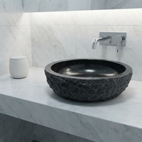 Évier rond en granit noir absolu KINGS-WING, taille 43*43*13 cm, haute qualité, livraison rapide, modèle D31