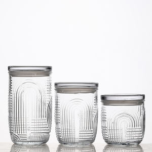 מפעל סיני יוקרה מותאם אישית צנצנות זכוכית אטום 500 מ "ל 700 מ" ל 1000 מ "ל ריבת אחסון מטבח לכסות - Product Image 5