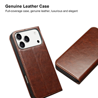 Étui portefeuille de luxe en cuir véritable pour iPhone 18 17 Pro Max Series avec fentes pour cartes, rangement pour billets et support intégré