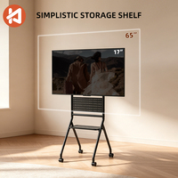 Chariot TV mobile Khcoohoo en acier laminé à froid, capacité 60 kg, inclinaison 15° pour téléviseurs 17-65 pouces, support TV flexible pour aménagement de pièce