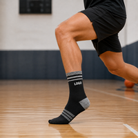Chaussettes de sport respirantes pour hommes, brodées avec logo athlétique de tennis, en coton et élasthanne, à compression, pour la course et le soutien de la cheville, personnalisables pour le sport urbain