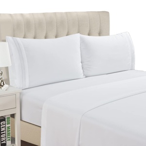 Draps de lit 4 pièces pour lit Queen Size Double brossé 1800 draps en microfibre - Product Image 1