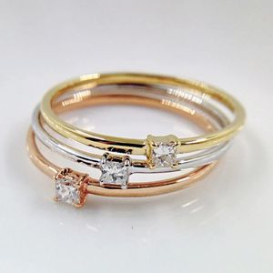 Anillo de Joyería Xinfly en Oro Puro de 18K con Diamantes AU750, Diseño de Gota de Agua, Princesa, Cuadrado y Forma de T, Gran Venta - Product Image 5