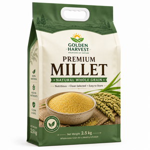 Sachet plat refermable personnalisé <span class=keywords><strong>de</strong></span> qualité alimentaire, résistant à l'humidité, avec fermeture éclair, pour <span class=keywords><strong>millet</strong></span>, riz et céréales, à 8 soudures latérales - Product Image 2