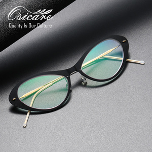 Montature per Occhiali da Vista in Titanio di Marca Designer, Stile Cat Eye, Lenti Miopia, Occhiali da Sole Y2K, Vendita all'Ingrosso - Product Image 1