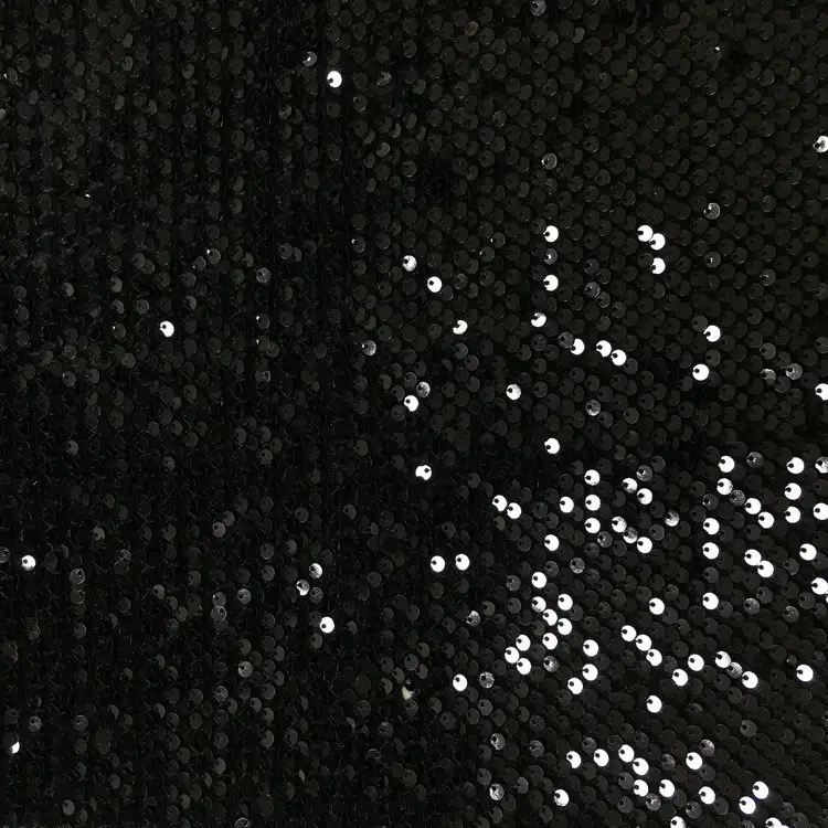 Tela bordada de terciopelo con lentejuelas negras, reversible, brillante, superventas, 2021