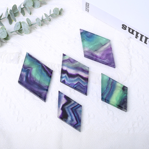 Natural Healing Wholesale Rainbow Fluorite <b>Cluster</b> Diamond Hand Carved <b>Crystal</b> for Decoration - Product Image 1