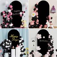 Support d'arche de mariage en spandex noir avec toile de fond pour les événements d'anniversaire, les fêtes, les cérémonies, les banquets, la décoration