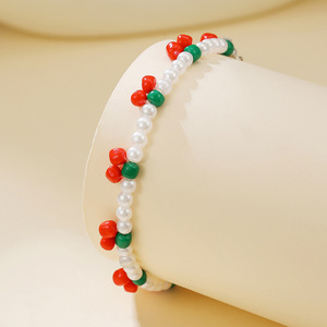 Faux Pearl <b>Bracelet</b> With Red Green <b>Beads</b> For Children Gift Jewelry Yiwu Origin D2025 1 - Product Image 2
