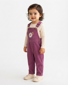 Conjunto de Dos Piezas para Bebés Niñas, Camiseta de Manga Larga de Algodón Premium con Peto de Pana Bordado, Ropa Suave para Niñas Pequeñas - Product Image 3