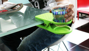 Versatile Drink Cup Holder Clip for Table & <b>Desk</b> - Secure Beverage Holder for Water Glass, Beer Bottle, Coffee Mug, Soda - Product Image 3