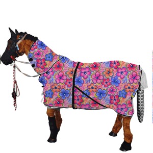 Coperte antimosche traspiranti in rete per cavalli con copricollo - Product Image 3