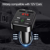 Émetteur FM Bluetooth V5.0 pour voiture, adaptateur sans fil portable stéréo, microphone, récepteur audio, lecteur MP3 automatique, chargeur rapide double USB 2.1A