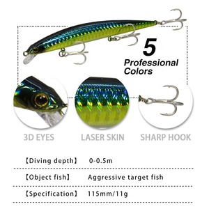 Leurre de pêche artificiel Top Water Minnow Hard Baits 11,5 cm/11 g - Product Image 3