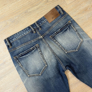 <span class=keywords><strong>Jeans</strong></span> Masculinos <span class=keywords><strong>Blue</strong></span> Dot Custom Heavyweight Selvedge de Cintura Alta, Ecológicos, com Rebites, Vintage, Lavados, Desgastados, Corte Reto, Estilo Streetwear - Product Image 3
