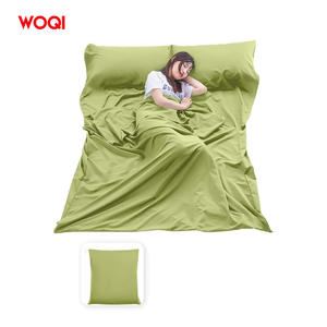 Sac de couchage Woqi Envelope jaune vert 930g léger et respirant en polyester pour adultes, voyage et camping - Product Image 4