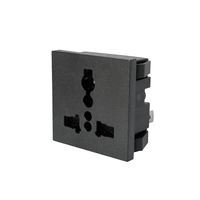 Prise murale universelle en laiton AC 13A 250V UK/EU/US/AU pour usage hospitalier et industriel, prise électrique multifonction à encliquetage noire