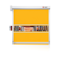 Porte à enroulement rapide en PVC, isolation acoustique, design industriel, emballage en caisse en bois, ouverture automatique haut/bas, garantie 3 ans