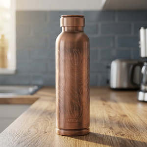 Bouteille d'eau en cuivre antique, idées de cadeaux d'entreprise, sans BPA, écologique, artisanale, vaisselle personnalisée, qualité alimentaire, anti-corrosion - Product Image 1