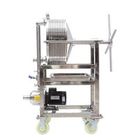 Sanitaire SS304 plaat-en-raamfilterpers met elektromotor voor de filtratie van wijn, bier, cider, sap, olie en andere vloeistoffen