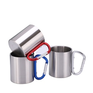 Mug en acier inoxydable de 300 ml, tasses en métal de camping avec poignées, mug d'escalade - Product Image 1