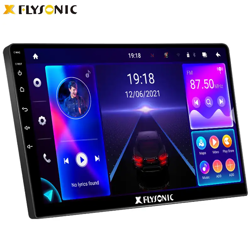Flysonic-REPRODUCTOR Multimedia para coche, Radio FM 2.5D de 9 pulgadas/10 con Android 8, 10,1 pulgadas, 2, 32, Dvd