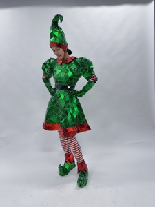 Disfraz <span class=keywords><strong>de</strong></span> Elfo Verde con Espejo <span class=keywords><strong>para</strong></span> Adultos, Hombres y Mujeres, Traje <span class=keywords><strong>de</strong></span> Cosplay, Vestido con Espejo, Ropa <span class=keywords><strong>para</strong></span> Actuaciones <span class=keywords><strong>de</strong></span> Ballet Navideño - Product Image 4