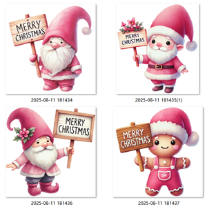 कस्टम प्रिंट गर्मी हस्तांतरण के लिए तैयार, विनील गुलाबी क्रिसमस पात्रों को प्रेस करने के लिए तैयार - Product Image 3