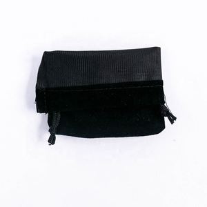 Wholesale Customize Golden Logo Print 7x9cm Small <b>Black</b> Jewelry Packing Pouch Drawstring Gift <b>Velvet</b> Bag - Product Image 3