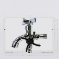 Robinet mélangeur mural moderne en zinc léger pour machine à laver, avec double tête de robinet et noyau de valve en laiton