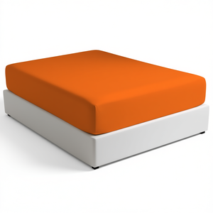 Sábana Ajustable 100% Algodón Naranja Tamaño Super King 180x200cm - Product Image 3
