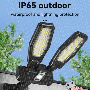 Lampe solaire IP65 à double LED, détecteur de mouvement extérieur, étanche, pour jardin, résidentielle, avec télécommande, pour éclairage de rue - Product Image 5