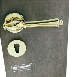 Hiện Đại Kéo Hoa Hồng Lối Vào Khóa Dubai <span class=keywords><strong>Brass</strong></span> PVD Vàng Màu Cửa Xử Lý Vàng - Product Image 2