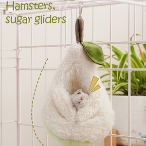 Peervormig Hangend Pluche Nest Voor Kleine Dieren Comfortabele Hangmat Voor Hamsters En Suikerzweefvliegtuigen - Product Image 3