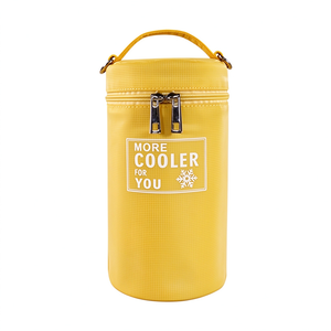 Sac de transport ultra-fin en cuir PU imperméable avec bandoulière réglable, poche avant zippée, isotherme pour canettes et bouteilles d'eau - Product Image 4