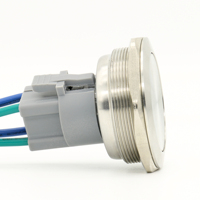 Bouton poussoir en métal à tête plate 2NO Momentané 40mm Interrupteurs à bouton poussoir étanches en acier inoxydable