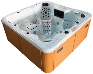 Bain à remous extérieur en acrylique Xleisure, design européen, autoportant, forme carrée, massage par jets Balboa, 6 personnes, 2300 mm - Product Image 2