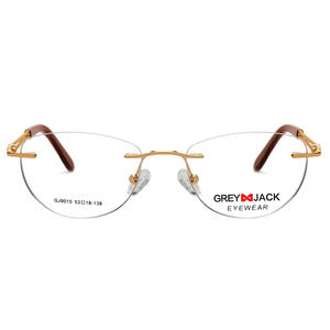 Monturas de Gafas Ovaladas sin Aro Gris Jack SF9015, Minimalistas, Metálicas, Planas, Cómodas, Unisex para Adultos - Product Image 2