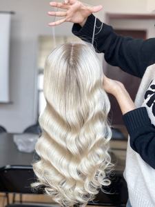 Topper de cabello humano de alta calidad, parte libre, Base de seda, cuerpo ondulado, pelo Real, Toppers de colores para mujeres - Product Image 2