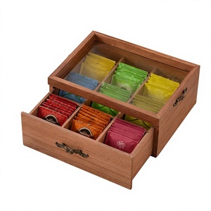 Wooden <b>Tea</b> Storage <b>Box</b> with Transparent Acrylic Lid Foldable Handmade Durable Design Customizable Capacity Shape for Home Decor - Product Image 5
