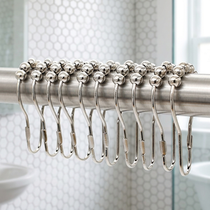 Ewang Stainless Steel Shower <b>Curtain</b> <b>Hook</b> Ring Rustproof Smooth Sliding <b>Curtain</b> <b>Hook</b> - Product Image 1