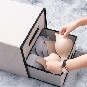 Boîte de rangement pliable de style japonais en tissu lavable, anti-poussière et anti-humidité, de type tiroir, pour soutiens-gorge, pour l'exportation - Product Image 3