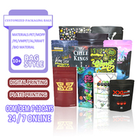 Pochette debout de sac de gomme de chanvre comestible de 50mg holographique partielle imprimée numérique avec fermeture à glissière