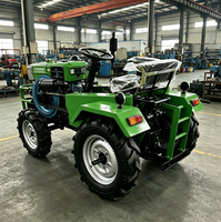 Mini Tractor Agrícola de 4 Ruedas, Tractor Agrícola Multifuncional Diésel con Cultivador Rotatorio