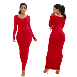 NUOVI Abiti Casual da <span class=keywords><strong>Donna</strong></span>, Stile Bodycon di Alta Qualità, Taglie Grandi, Vestiti Lunghi da Festa, Eleganza Serale Femminile - Product Image 3